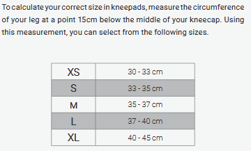 Asics volleyball knee hot sale pads size chart